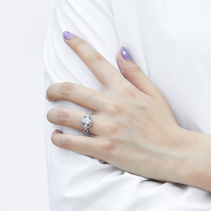 S925 Sterling Silver Channel Set Ring – Elegant Line of Oval-Cut Zirconia Stones