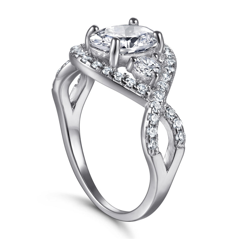 S925 Sterling Silver Channel Set Ring – Elegant Line of Oval-Cut Zirconia Stones