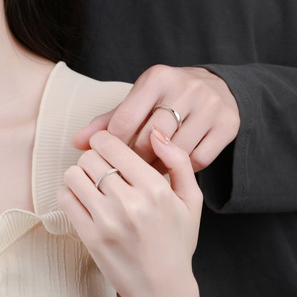 S925 Sterling Silver Couple's Ring Set with 6.4-Point Moissanite | Unisex Adjustable Matching Promise Rings