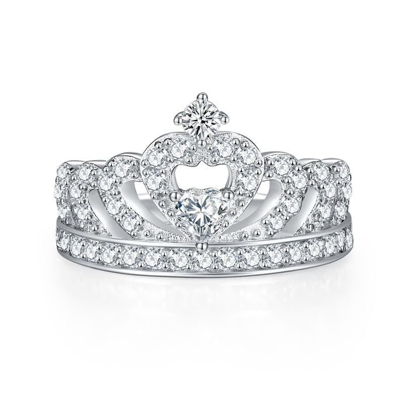 S925 Sterling Silver Crown Ring – Minimalist Summer Jewelry for Women