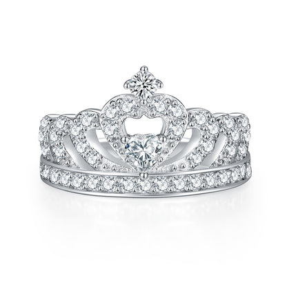 S925 Sterling Silver Crown Ring – Minimalist Summer Jewelry for Women