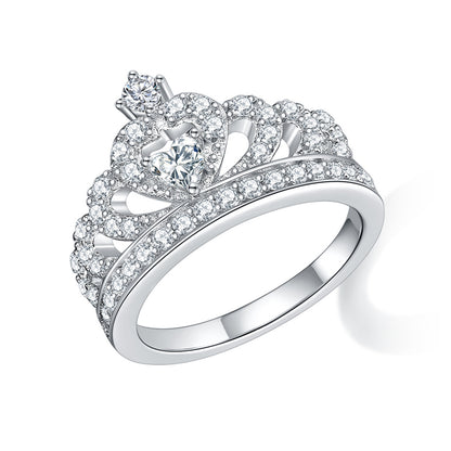 S925 Sterling Silver Crown Ring – Minimalist Summer Jewelry for Women