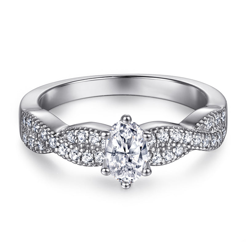 S925 Sterling Silver Crown Stackable Ring Set – 18K White Gold Plated Minimalist Jewelry