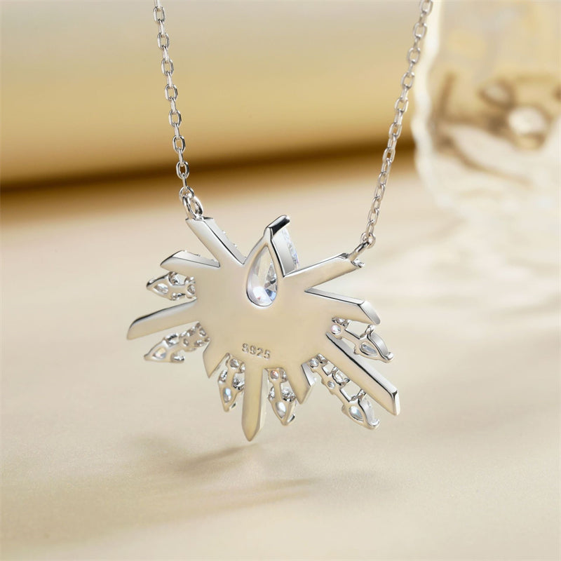 S925 Sterling Silver Crown & Bow Pendant Necklace - Elegant Zirconia Accented Collarbone Chain