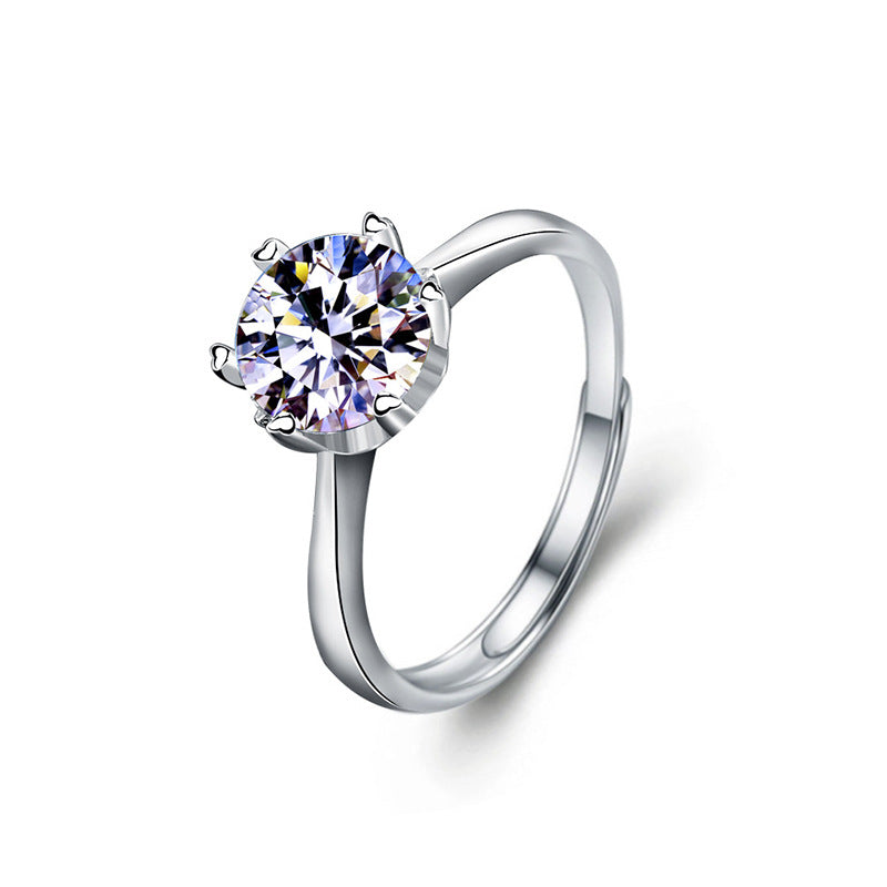 S925 Sterling Silver Crown & Diamond-Cut Couple Rings - His & Hers 2ct Moissanite Bold Statement Bands (Size 8-13/Adjustable)
