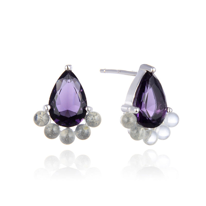 S925 Sterling Silver Diamond Geometric Stud Earrings - Korean Style Minimalist Earrings with Plastic Backs for Women