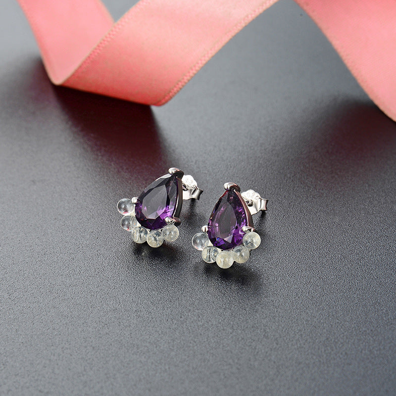 S925 Sterling Silver Diamond Geometric Stud Earrings - Korean Style Minimalist Earrings with Plastic Backs for Women