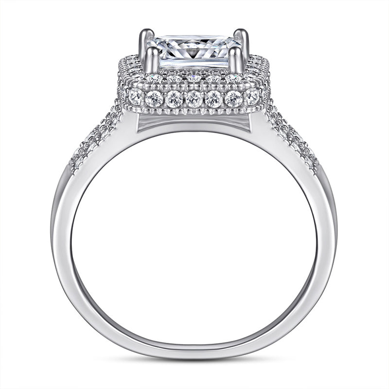 S925 Sterling Silver Double-Layer Square Zirconia Ring – Elegant Geometric Women’s Band for Gifts