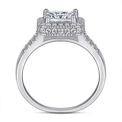 S925 Sterling Silver Double-Layer Square Zirconia Ring – Elegant Geometric Women’s Band for Gifts