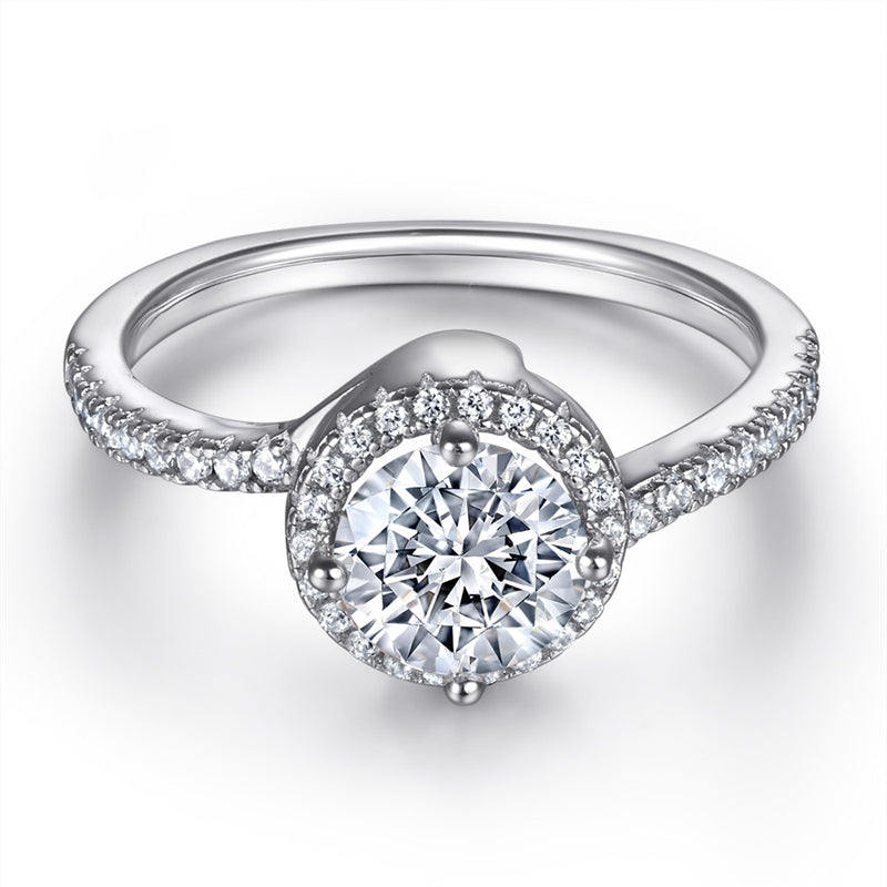 S925 Sterling Silver Double Layer Crown Ring – Elegant Zirconia Wedding Jewelry