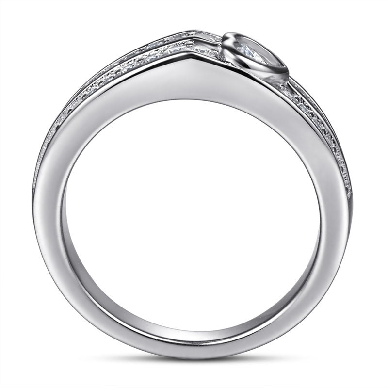 S925 Sterling Silver Double Row Heart Ring – Luxe CZ Bridal Jewelry