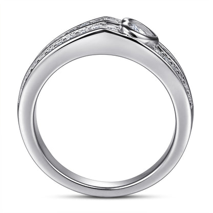 S925 Sterling Silver Double Row Heart Ring – Luxe CZ Bridal Jewelry
