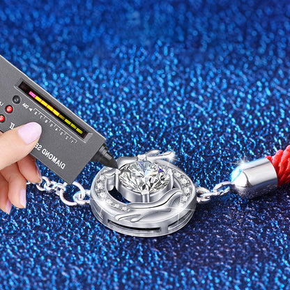 S925 Sterling Silver Dragon Phoenix Bracelet with 0.5ct Moissanite Original Ethnic Design Anniversary Jewelry Rhodium Plated