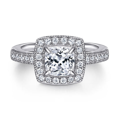 S925 Sterling Silver Engagement Ring Set - Geometric Zirconia Stackable Rings for Women