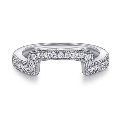 S925 Sterling Silver Engagement Ring Set - Geometric Zirconia Stackable Rings for Women