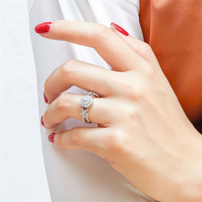S925 Sterling Silver Floral Cluster Ring – Diamond-Paved Blossom Jewelry
