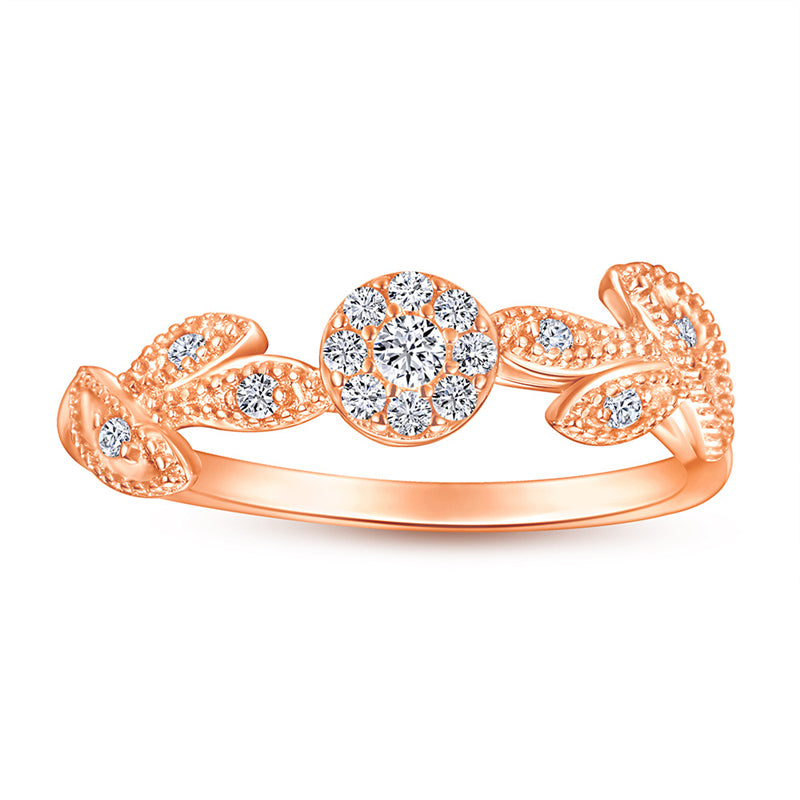 S925 Sterling Silver Floral Micro-Pavé Ring - Delicate Nature-Inspired Jewelry