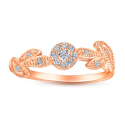 S925 Sterling Silver Floral Micro-Pavé Ring - Delicate Nature-Inspired Jewelry