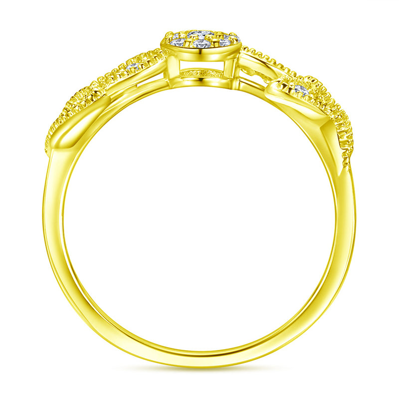 S925 Sterling Silver Floral Micro-Pavé Ring - Delicate Nature-Inspired Jewelry