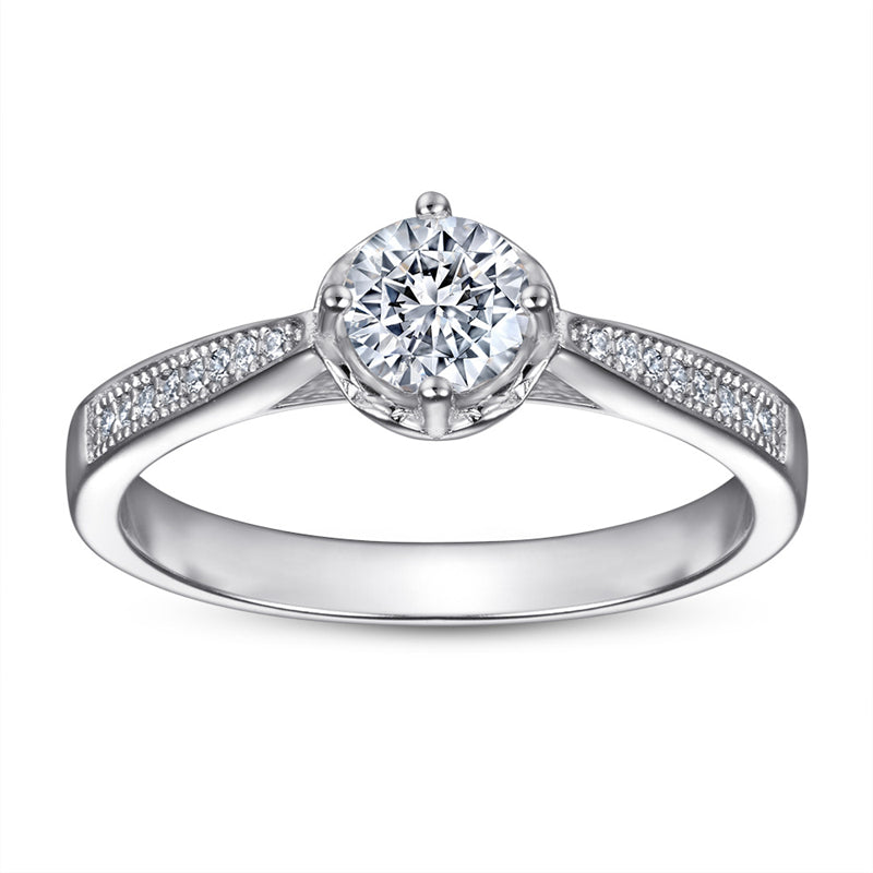 S925 Sterling Silver Floral Zirconia Ring – Korean-Inspired Fashion Jewelry