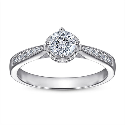 S925 Sterling Silver Floral Zirconia Ring – Korean-Inspired Fashion Jewelry