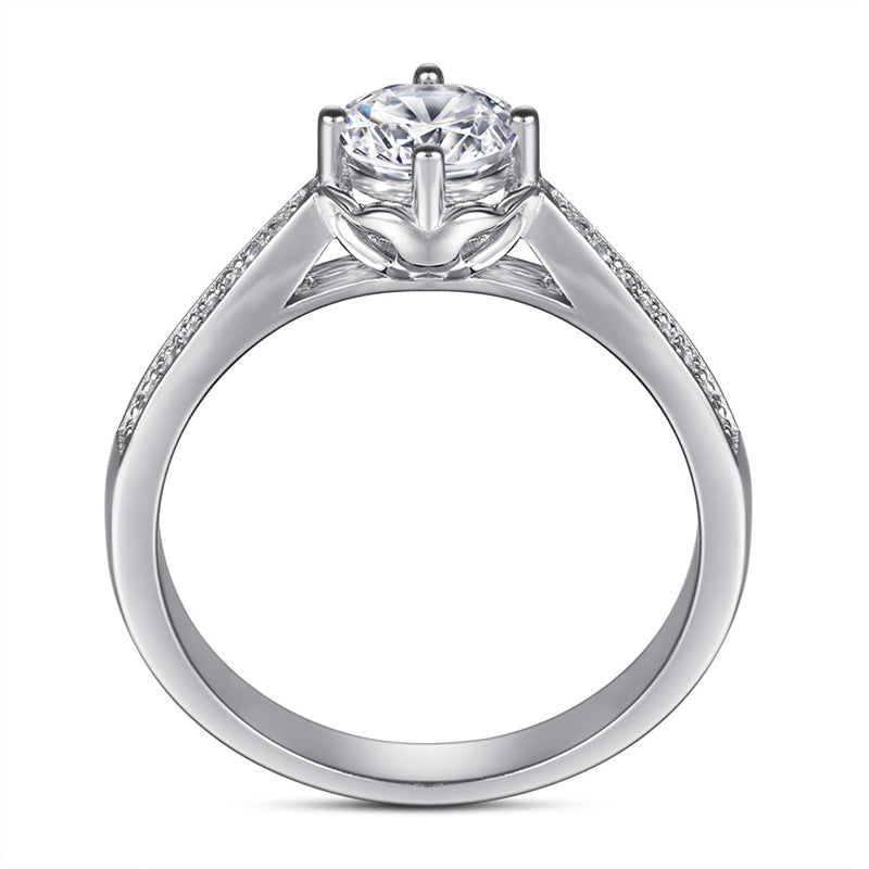 S925 Sterling Silver Floral Zirconia Ring – Korean-Inspired Fashion Jewelry