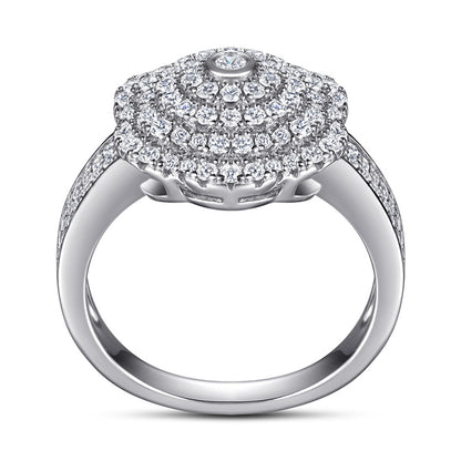 S925 Sterling Silver Full-Zirconia Band Ring - Luxe Geometric Jewelry for Women