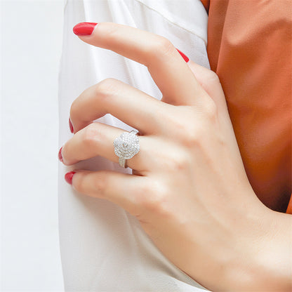 S925 Sterling Silver Full-Zirconia Band Ring - Luxe Geometric Jewelry for Women