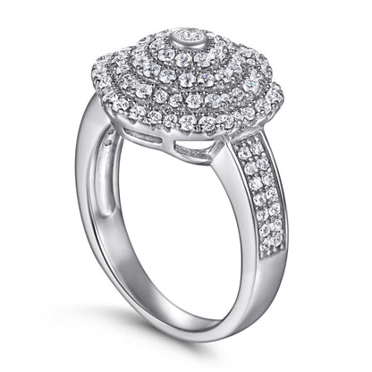 S925 Sterling Silver Full-Zirconia Band Ring - Luxe Geometric Jewelry for Women