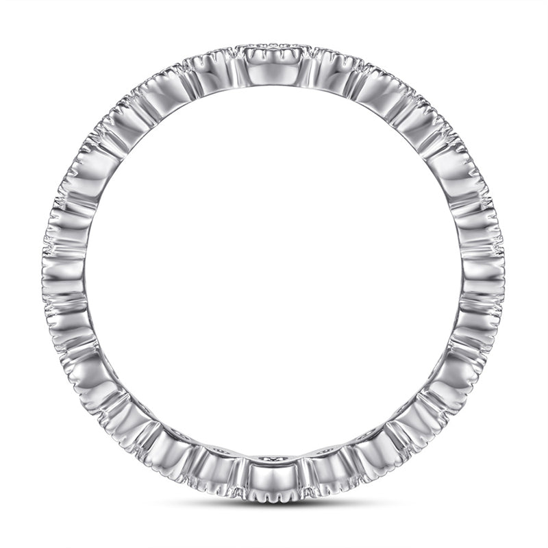 S925 Sterling Silver Full Eternity Band - Pavé Zirconia Circle Ring for Women