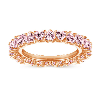 S925 Sterling Silver Full Heart Band Ring – Romantic CZ Pave Jewelry