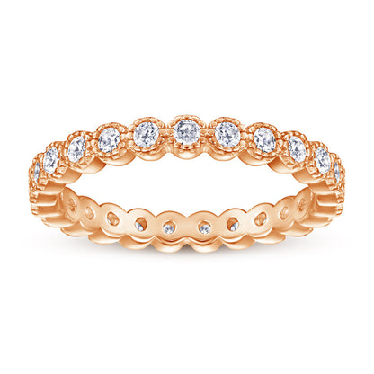 S925 Sterling Silver Full Pavé Band Ring - Elegant Stackable Jewelry for Women