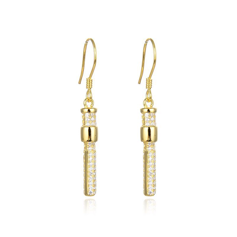 S925 Sterling Silver Geometric Drop Earrings - Korean Style Minimalist Dangle Earrings for Women