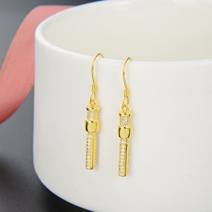 S925 Sterling Silver Geometric Drop Earrings - Korean Style Minimalist Dangle Earrings for Women