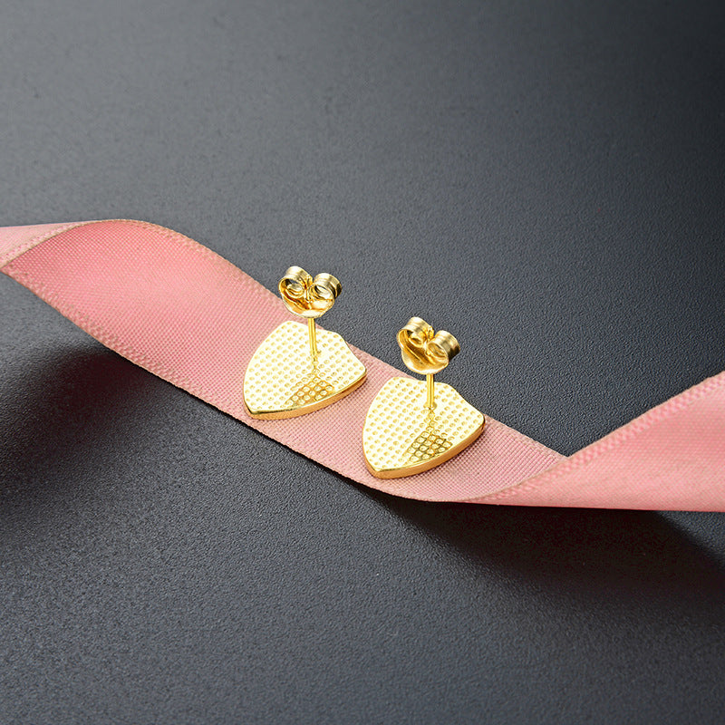 S925 Sterling Silver Geometric Stud Earrings-Enamel Color Drops with Plastic Backs, Trendy Western Style for Women