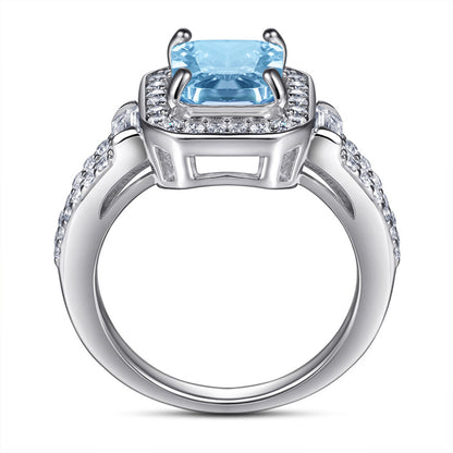 S925 Sterling Silver Geometric Zirconia Ring - Bestselling K-Gold Plated Women's Jewelry