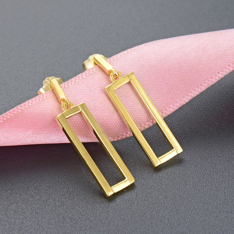 S925 Sterling Silver Gold-Plated Toad Stud Earrings-1.7g Minimalist Chinese Style Earrings with Plastic Ear Backs