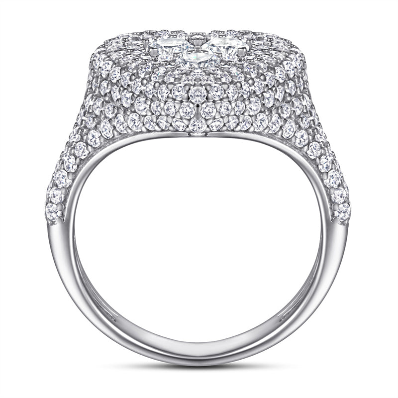 S925 Sterling Silver Heart-Shaped Micro-Pavé Ring - Bestselling Romantic Jewelry