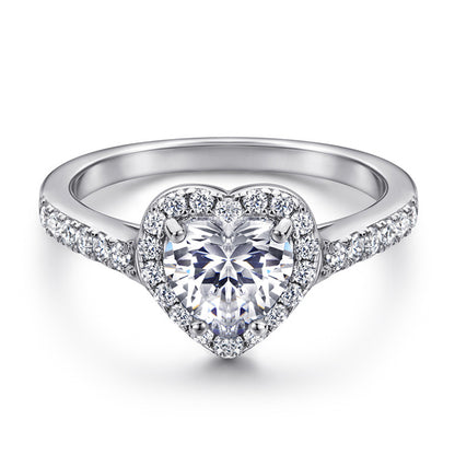 S925 Sterling Silver Heart Ring - Korean Style Bestselling Zirconia Jewelry