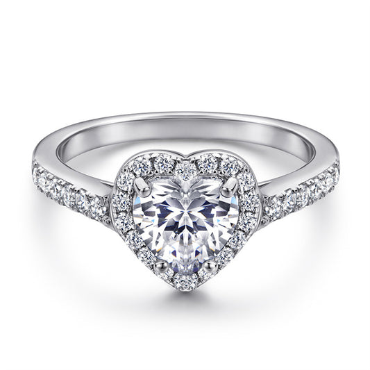 S925 Sterling Silver Heart Ring - Korean Style Bestselling Zirconia Jewelry