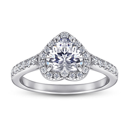 S925 Sterling Silver Heart Ring - Korean Style Bestselling Zirconia Jewelry