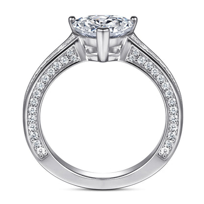 S925 Sterling Silver Heart Ring – Elegant Cubic Zirconia Jewelry for Women