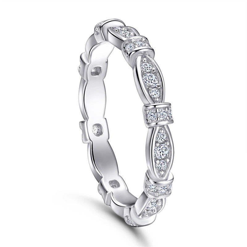 S925 Sterling Silver Interlocking Leaf Ring Set - Nature-Inspired Stackable Wedding Jewelry
