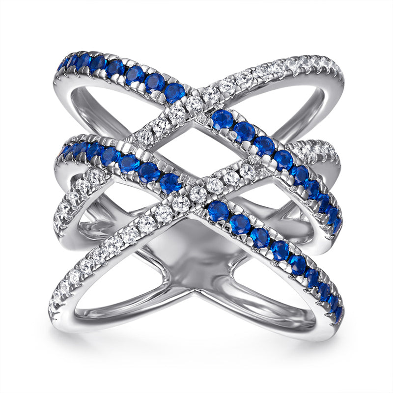 S925 Sterling Silver Interlocking Stackable Rings Set - Modern Geometric Jewelry for Women