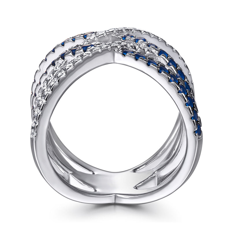 S925 Sterling Silver Interlocking Stackable Rings Set - Modern Geometric Jewelry for Women