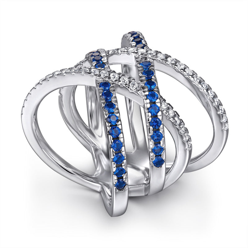 S925 Sterling Silver Interlocking Stackable Rings Set - Modern Geometric Jewelry for Women