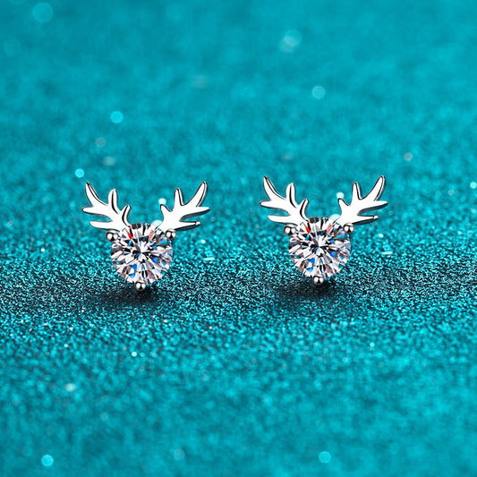 S925 Sterling Silver "Journey With You" Moissanite Stud Earrings - 1CT Total with Cultural Motifs