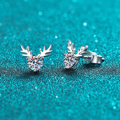 S925 Sterling Silver "Journey With You" Moissanite Stud Earrings - 1CT Total with Cultural Motifs