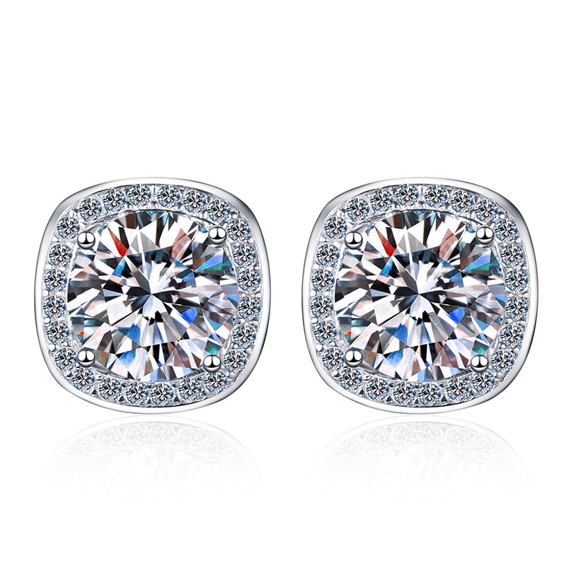 S925 Sterling Silver Leaf Moissanite Stud Earrings Plated with Pt950 Gold - Exotic Floral Inspired Jewelry