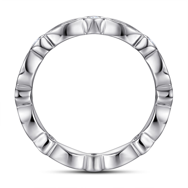S925 Sterling Silver Marquise Full Eternity Ring – Thick Gold Plated Bridal Jewelry